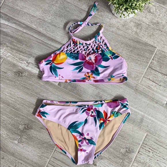 Old Navy Other - OLD NAVY Girls Floral Halter Bikini, Size XL